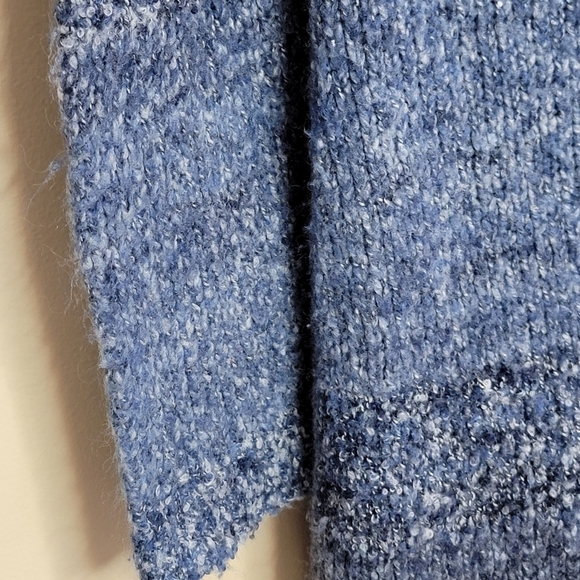 Prana | Chunky Nubby Knit Blue Open Front Cardigan Sweater Shawl Collar Small - Picture 3 of 5